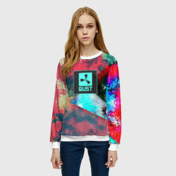 Свитшот женский RUST geometry color, цвет: 3D-белый — фото 2