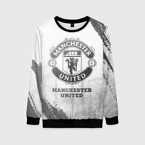 Женский свитшот Manchester United - white gradient / 3D-Черный – фото 1