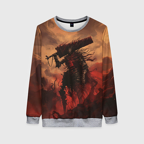 Женский свитшот Полый рыцарь с мечом / 3D-Меланж – фото 1