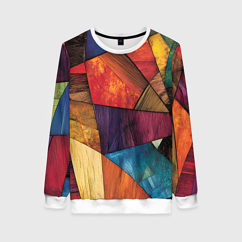Женский свитшот Мозайка геометрическая / 3D-Белый – фото 1