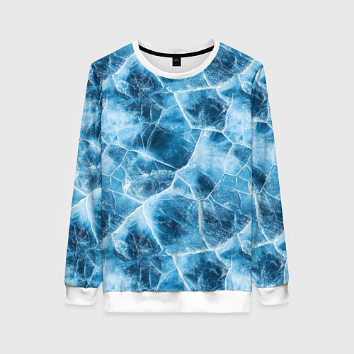 Женский свитшот Текстура льда / 3D-Белый – фото 1