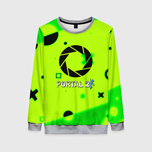 Женский свитшот Portal 2 geometry steel / 3D-Меланж – фото 1