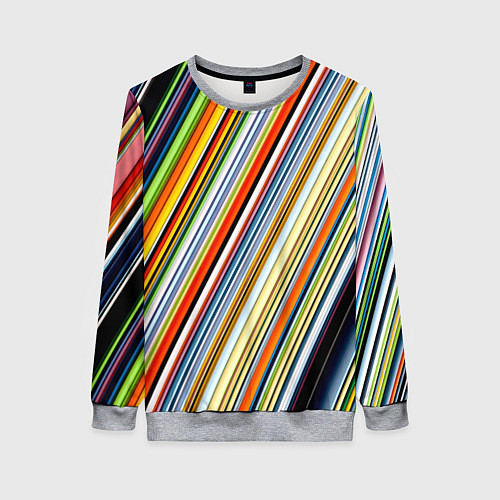 Женский свитшот Разноцветные полосы абстракция / 3D-Меланж – фото 1