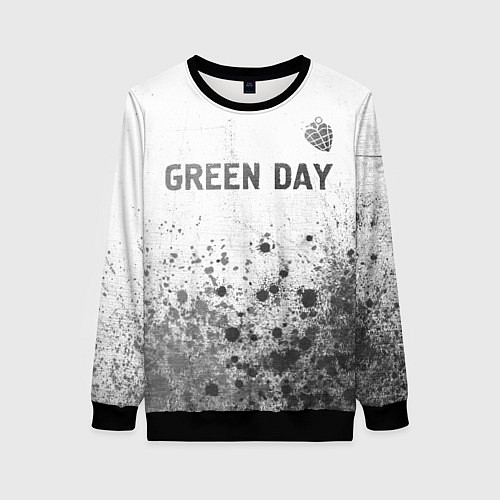 Женский свитшот Green Day - white gradient посередине / 3D-Черный – фото 1