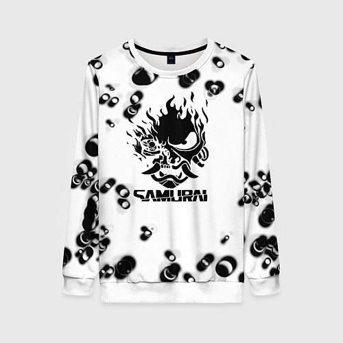 Женский свитшот Samurai черные краски текстура / 3D-Белый – фото 1