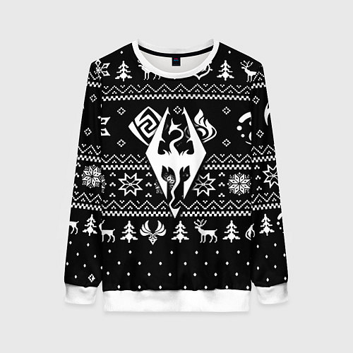 Женский свитшот The Elder Scrolls game pattern / 3D-Белый – фото 1