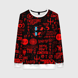 Свитшот женский Twenty one pilots pattern rock steel, цвет: 3D-белый