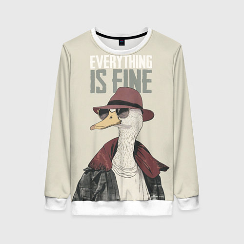 Женский свитшот Гусь - все хорошо / 3D-Белый – фото 1
