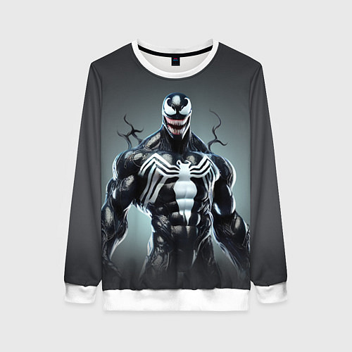 Женский свитшот Симбиот - Веном / 3D-Белый – фото 1