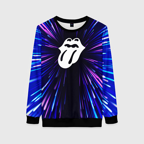 Женский свитшот Rolling Stones neon energy / 3D-Черный – фото 1