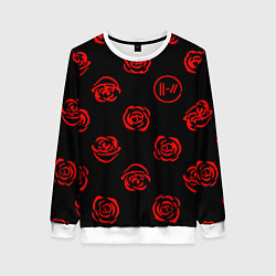 Женский свитшот Twenty one pilots rose pattern