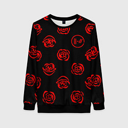 Женский свитшот Twenty one pilots rose pattern