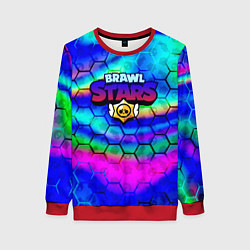 Женский свитшот Brawl stars neon gradient