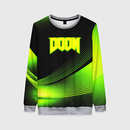 Женский свитшот Doom абстракция кислотная / 3D-Меланж – фото 1