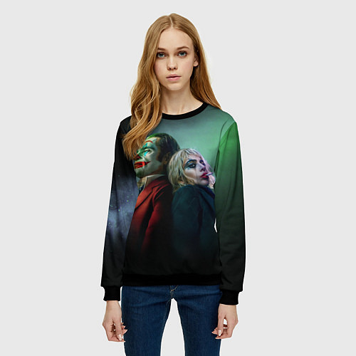 Женский свитшот Харли и Джокер / 3D-Черный – фото 3