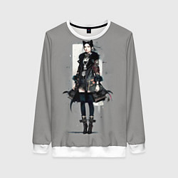 Женский свитшот Girl cat fashionista - ai art fantasy