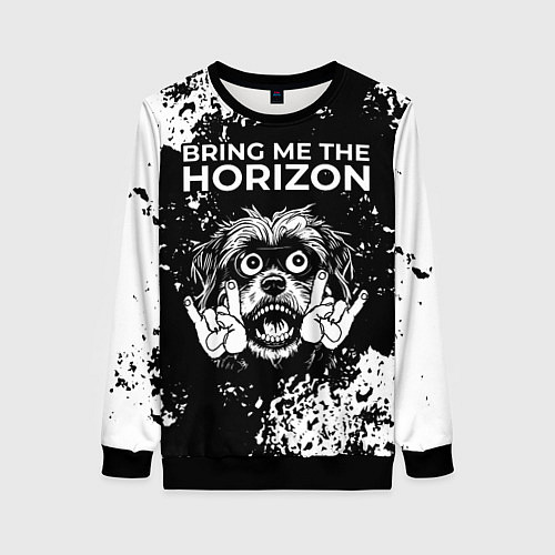 Женский свитшот Bring Me the Horizon рок пес / 3D-Черный – фото 1