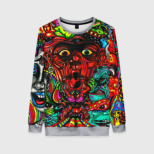 Женский свитшот Мексиканский стиль психоделика / 3D-Меланж – фото 1