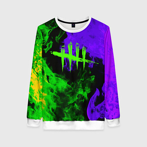 Женский свитшот Dead by daylight neon flame / 3D-Белый – фото 1