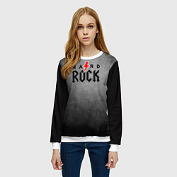 Свитшот женский Hard rock on dark grey, цвет: 3D-белый — фото 2