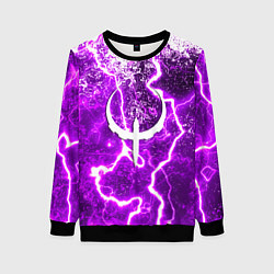 Свитшот женский Quake неоновые краски шторм, цвет: 3D-черный