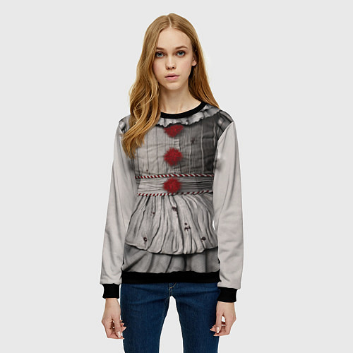 Женский свитшот Пеннивайз костюм верх / 3D-Черный – фото 3