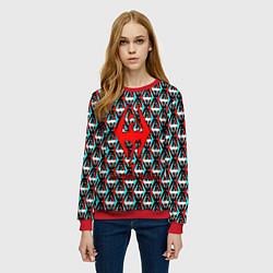 Свитшот женский The Elder Scrolls glitch pattern, цвет: 3D-красный — фото 2