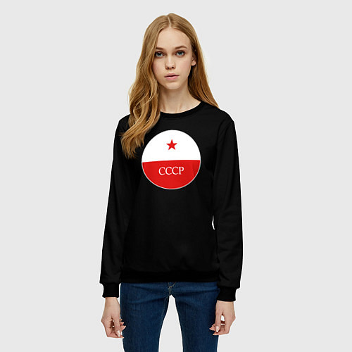 Женский свитшот USSR logo steel / 3D-Черный – фото 3
