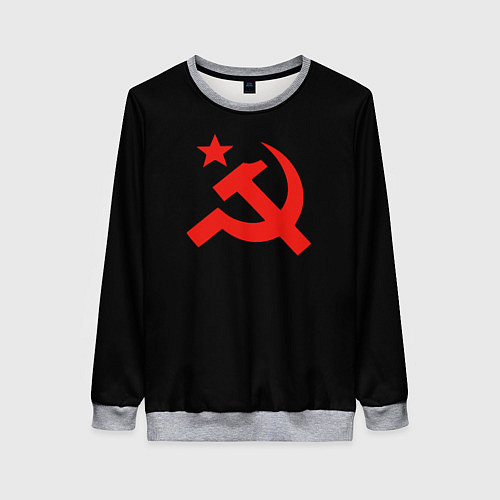 Женский свитшот Серп и молот красный / 3D-Меланж – фото 1
