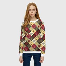 Свитшот женский Лого домов Игра престолов паттерн, цвет: 3D-белый — фото 2