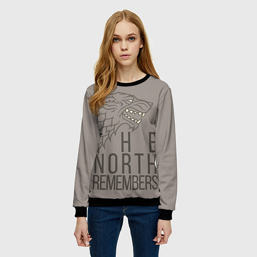 Женский свитшот The North Remembers game of thrones / 3D-Черный – фото 3