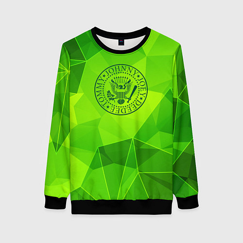 Женский свитшот Ramones green poly / 3D-Черный – фото 1