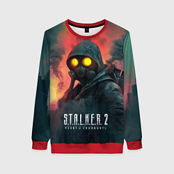 Свитшот женский Stalker 2 радиоактивный дым, цвет: 3D-красный