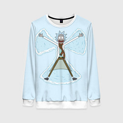 Женский свитшот Рик и Морти снег - бабочка