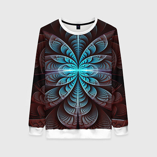 Женский свитшот Оптический узор психоделика / 3D-Белый – фото 1