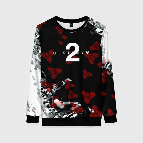 Женский свитшот Destiny 2 logo game / 3D-Черный – фото 1