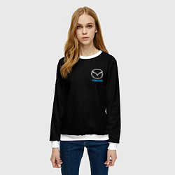 Свитшот женский Mazda logo auto, цвет: 3D-белый — фото 2