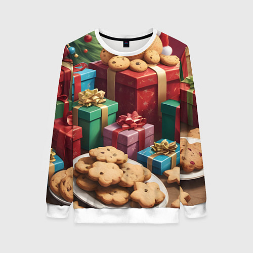 Женский свитшот Рождественское печенье / 3D-Белый – фото 1