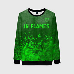 Свитшот женский In Flames - green gradient посередине, цвет: 3D-черный