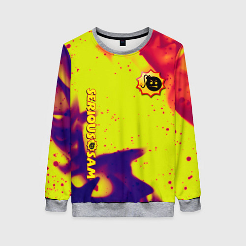 Женский свитшот Serious Sam flame yellow / 3D-Меланж – фото 1
