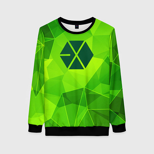 Женский свитшот Exo green poly / 3D-Черный – фото 1