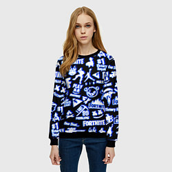 Свитшот женский Fortnite neon game steel, цвет: 3D-черный — фото 2