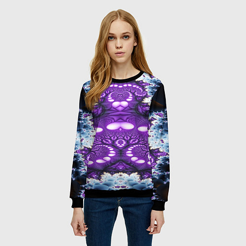 Женский свитшот Абстрактная иллюзия текстура / 3D-Черный – фото 3