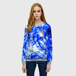 Свитшот женский Portal 2 flame blue, цвет: 3D-меланж — фото 2