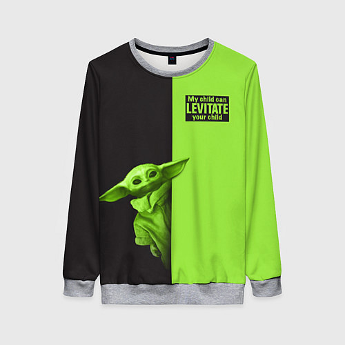 Женский свитшот Child Grogu / 3D-Меланж – фото 1