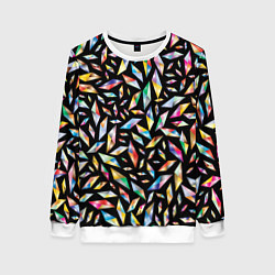 Свитшот женский Осколки витража, цвет: 3D-белый