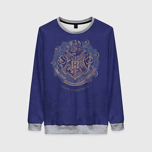 Женский свитшот Happy Christmas - Hogwarts / 3D-Меланж – фото 1