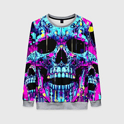 Женский свитшот Cool skull sketch - blots