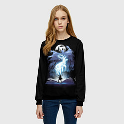 Свитшот женский Harry Potter patronus and dementors, цвет: 3D-черный — фото 2