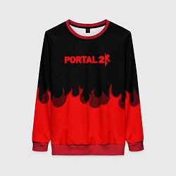 Свитшот женский Portal fire abstraction, цвет: 3D-красный